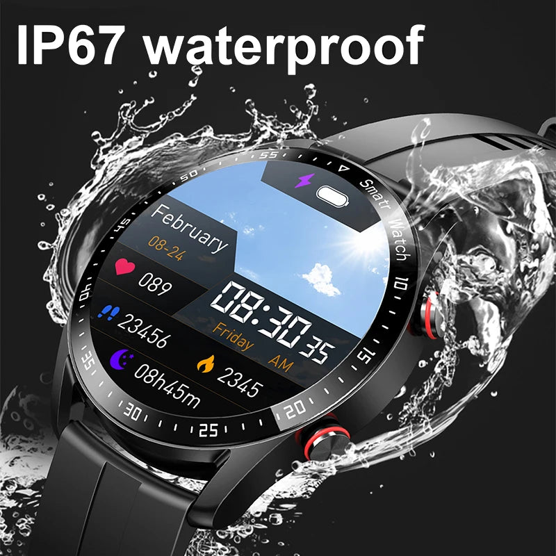 Ecg + ppg chamada bluetooth relógio inteligente masculino laser saúde pressão arterial fitnes relógios esportivos homem esportes à prova dwaterproof água smartwatch + caixa